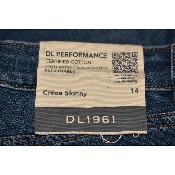 DL1961 NEW $69 DL‎ Performance Distressed Chloe Skinny Jean Girl's 14 - Picture 3 of 4